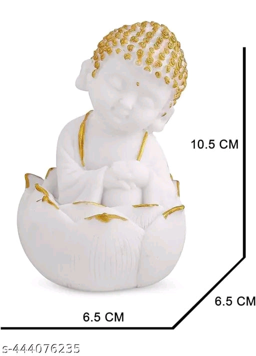 Cute Buddha Figurines Set of 2 Marble Living Room/Bedroom/Home/Office House/Desk & Car