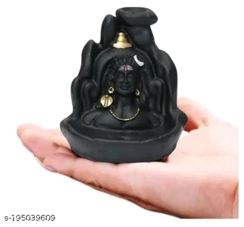 "MORATER" Handcrafted Lord Adiyogi, Mahadev, Shiv Adi Shankara | Backflow Cone Incense Holder | Shiv Decorative Showpiece with 101 Free Smoke Backflow Incense Cone
