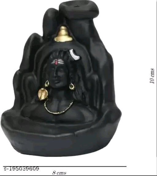 "MORATER" Handcrafted Lord Adiyogi, Mahadev, Shiv Adi Shankara | Backflow Cone Incense Holder | Shiv Decorative Showpiece with 101 Free Smoke Backflow Incense Cone